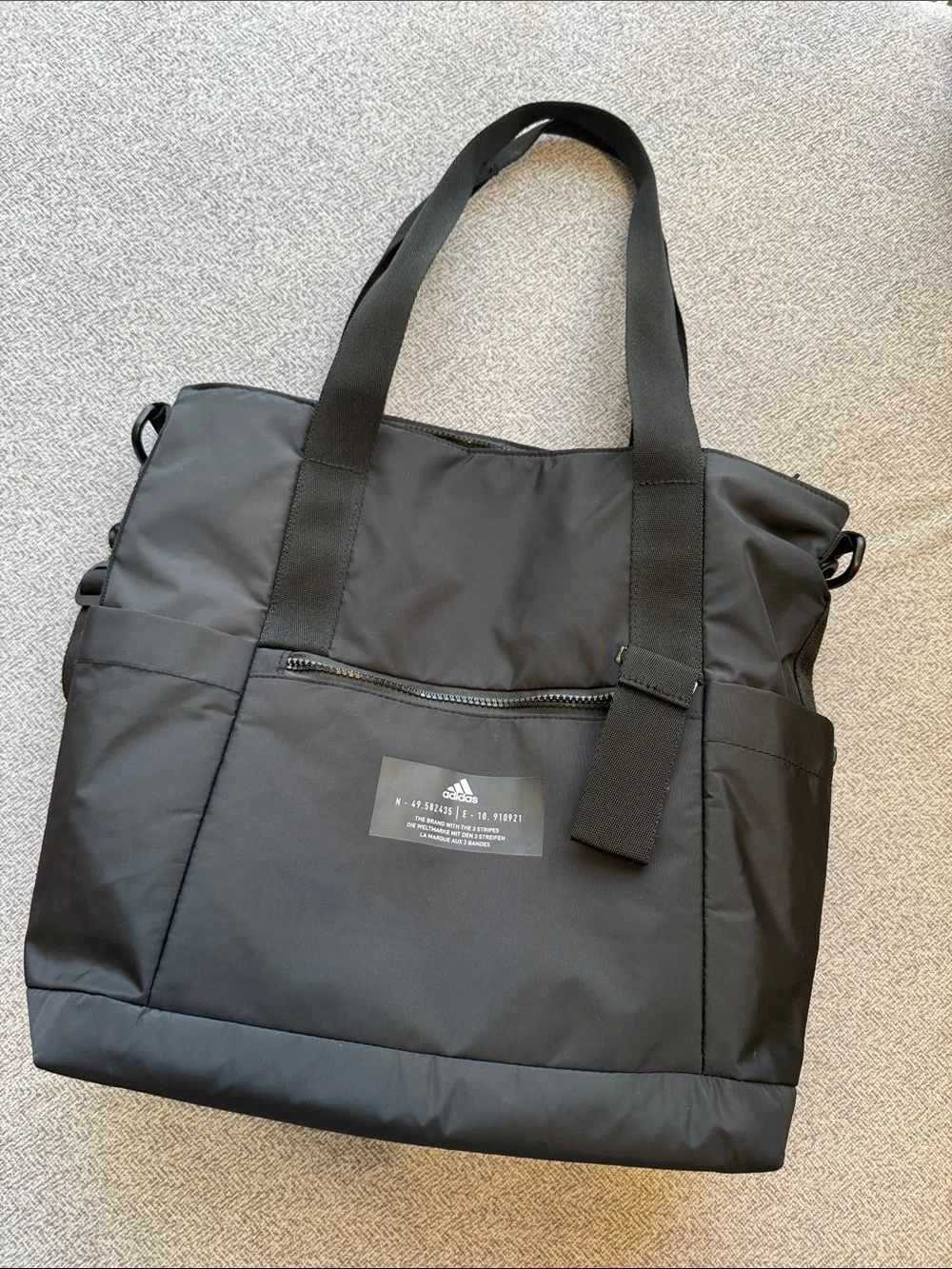 adidas Black Nylon Messenger Tote with Adjustable Strap